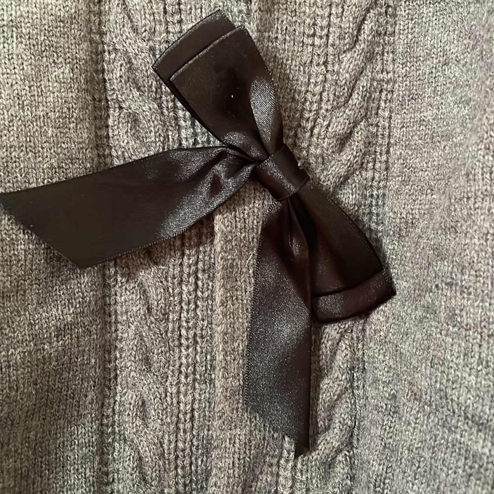 Knit Round Neckline Solid Tie Front Cardigan - image 3